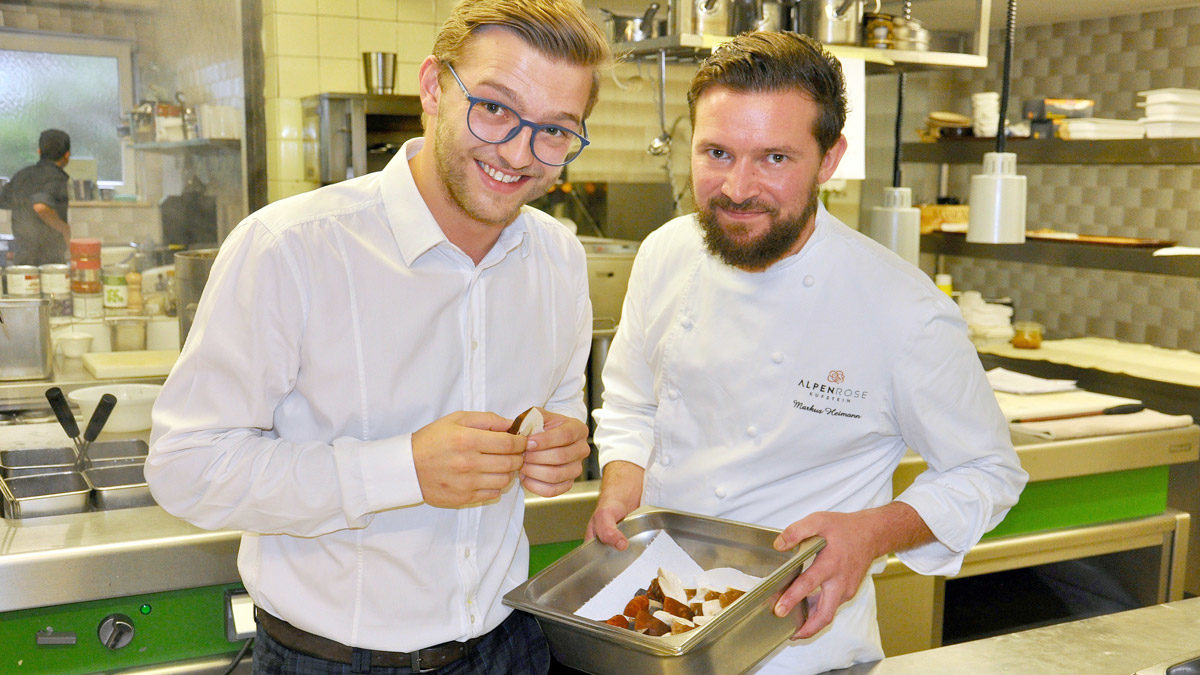 Höchsten Anspruch an die Qualität: Hotelier Stephan Mauracher und Küchenchef Markus Heimann. Foto WR