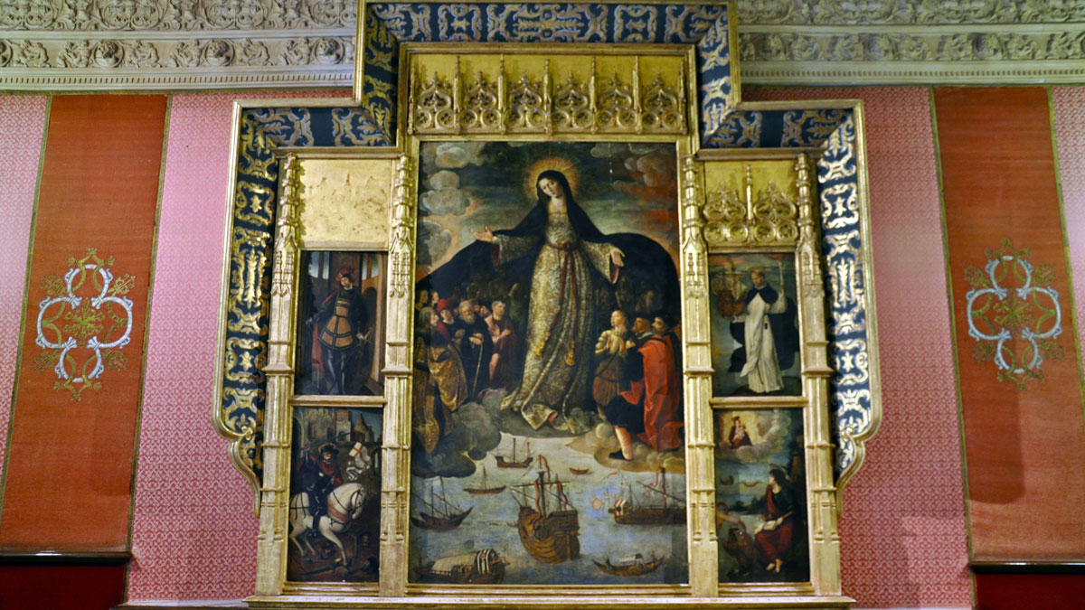 Der Altar von Alejo Fernandez im Audienz Raum (1530). Foto WR