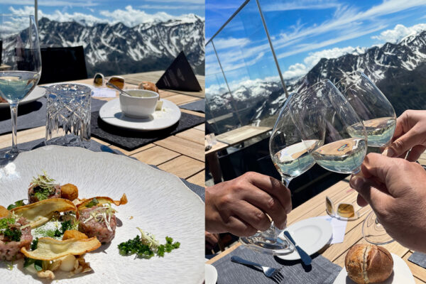 Weingenuss im Gourmetrestaurant “ice Q“ auf 3048 Meter Seehöhe. Fotos Clemens Maas