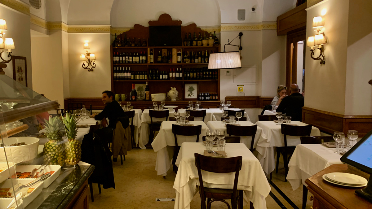 "Da Tudini“. Preiswert und gut: Risotto 9 Euro, Ravioli al Ragù 9,50 Euro, 0,25 l Wein 3 Euro. Foto WR